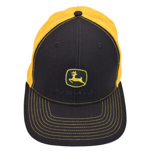 JOHN DEERE x Richardson 112 Trucker Hat Adjustable Snapback Cap Black/Gold OSFA